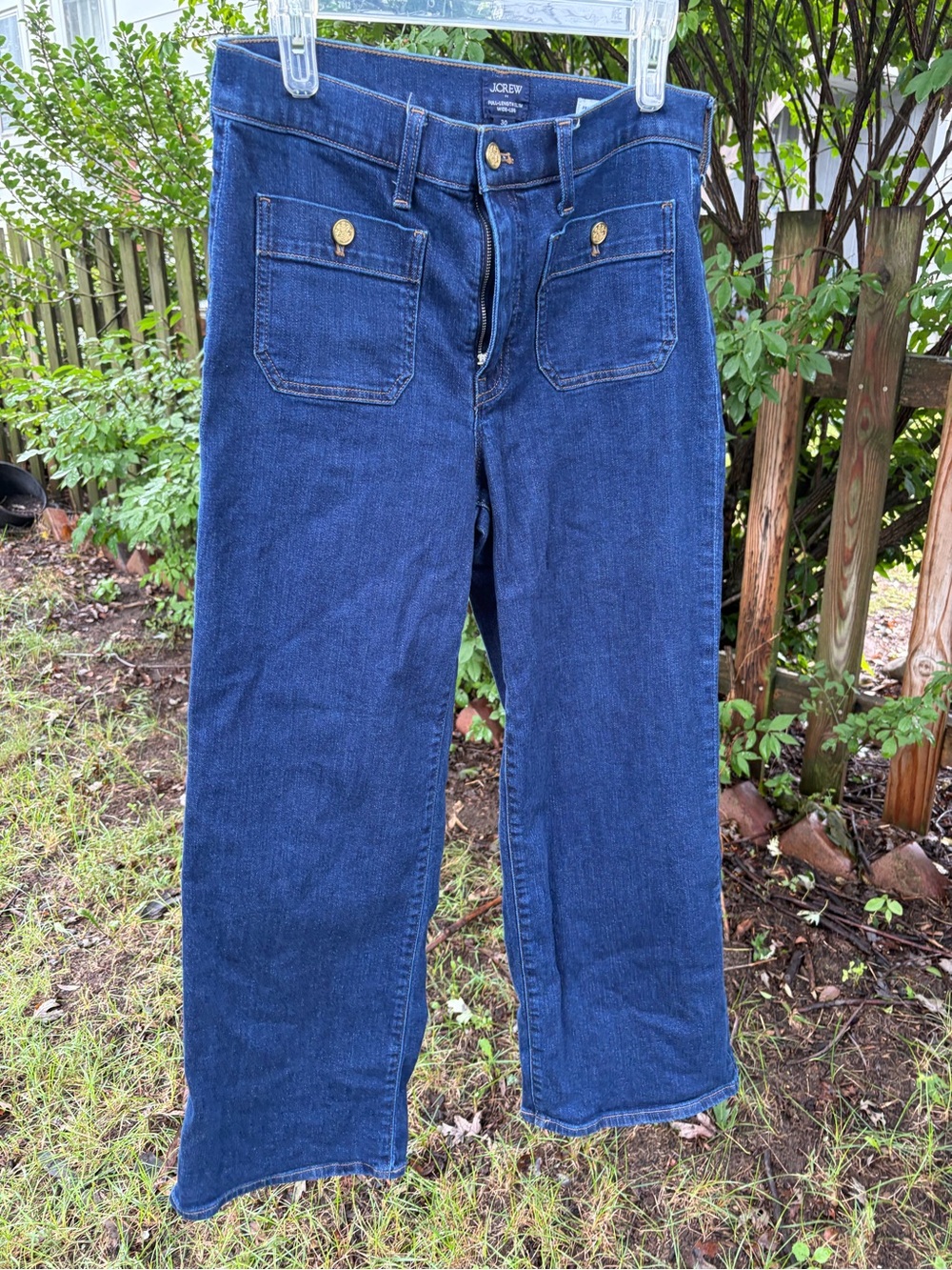 J. Crew Men's Indigo Straight-Leg Jeans with Front Patch Pockets
